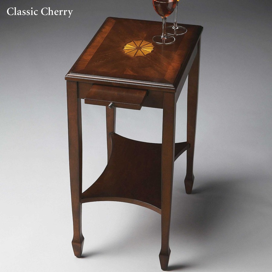 Furniture Touch of Class | Adoni Inlay Top Accent Table With Pullout Tray