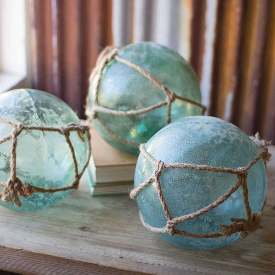 Home Accents Touch of Class | Antique Aqua Glass Float Decorative Orb