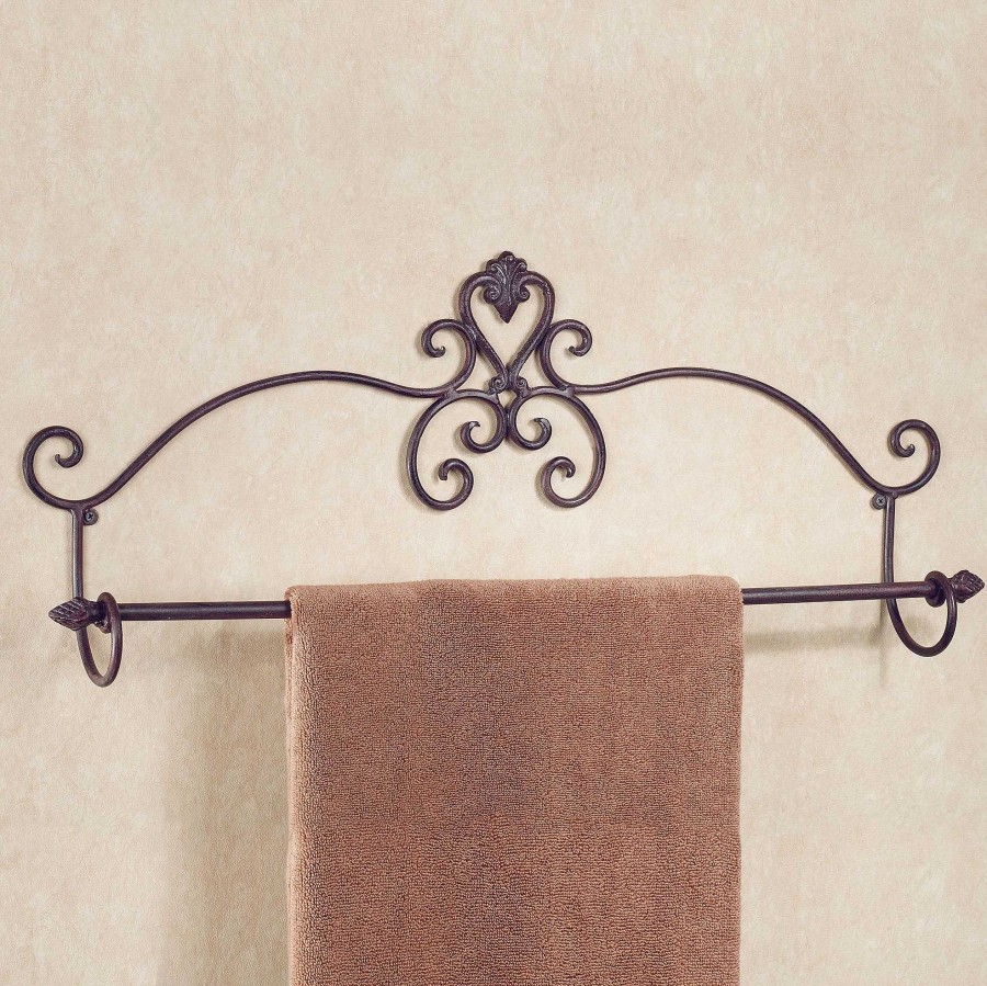 Bath Touch of Class | Aldabella Scroll Tuscan Slate Wall Towel Bar