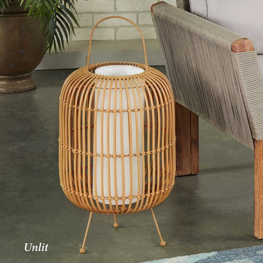 Home Accents Touch of Class | Alberta Natural Faux Rattan Outdoor Led Cordless Lamp