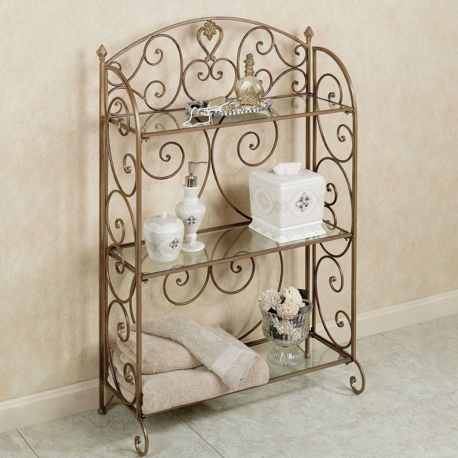 Bath Touch of Class | Aldabella Satin Gold 3 Tier Etagere