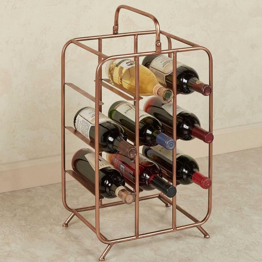 Kitchen Touch of Class | Blake Copper Finished Metal Wine Bottle Rack