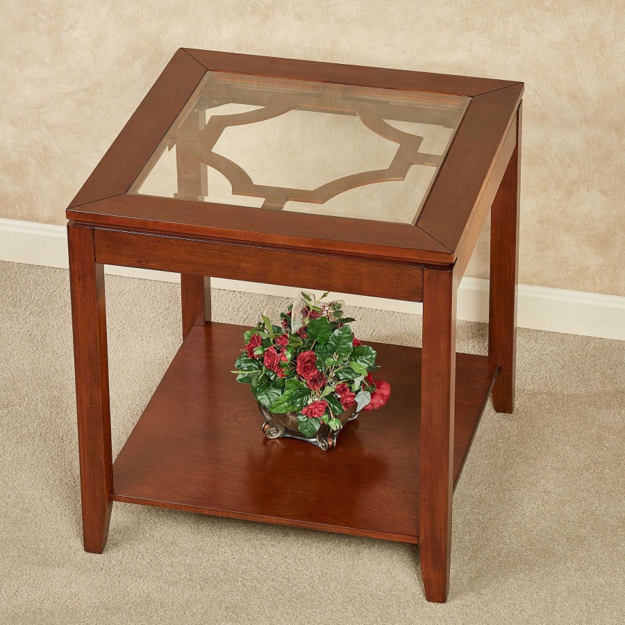 Furniture Touch of Class | Calderon Natural Cherry Finished Wooden Side Table