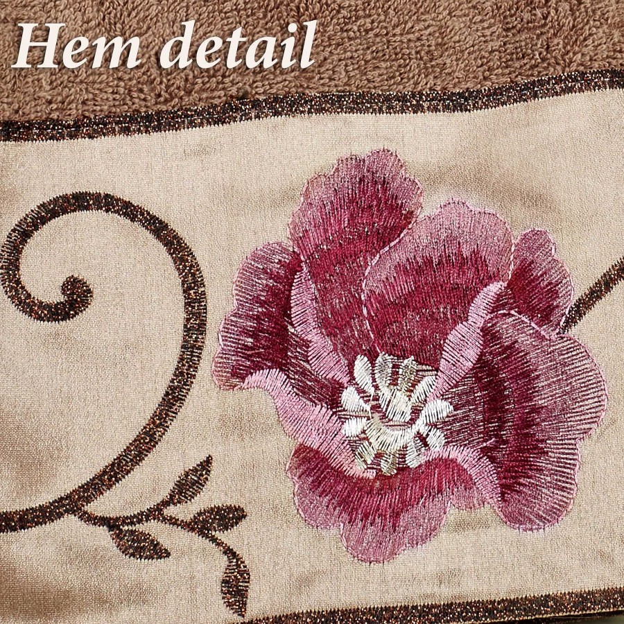 Bath Touch of Class | Larissa Embroidered Floral Bath Towel Set