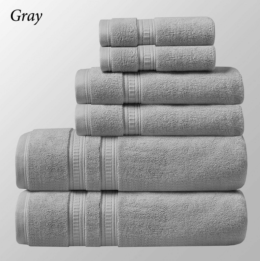 Bath Touch of Class | 750 Gsm Plume Feather Touch Premium Cotton 6 Pc Bath Towel Set By Beautyrest