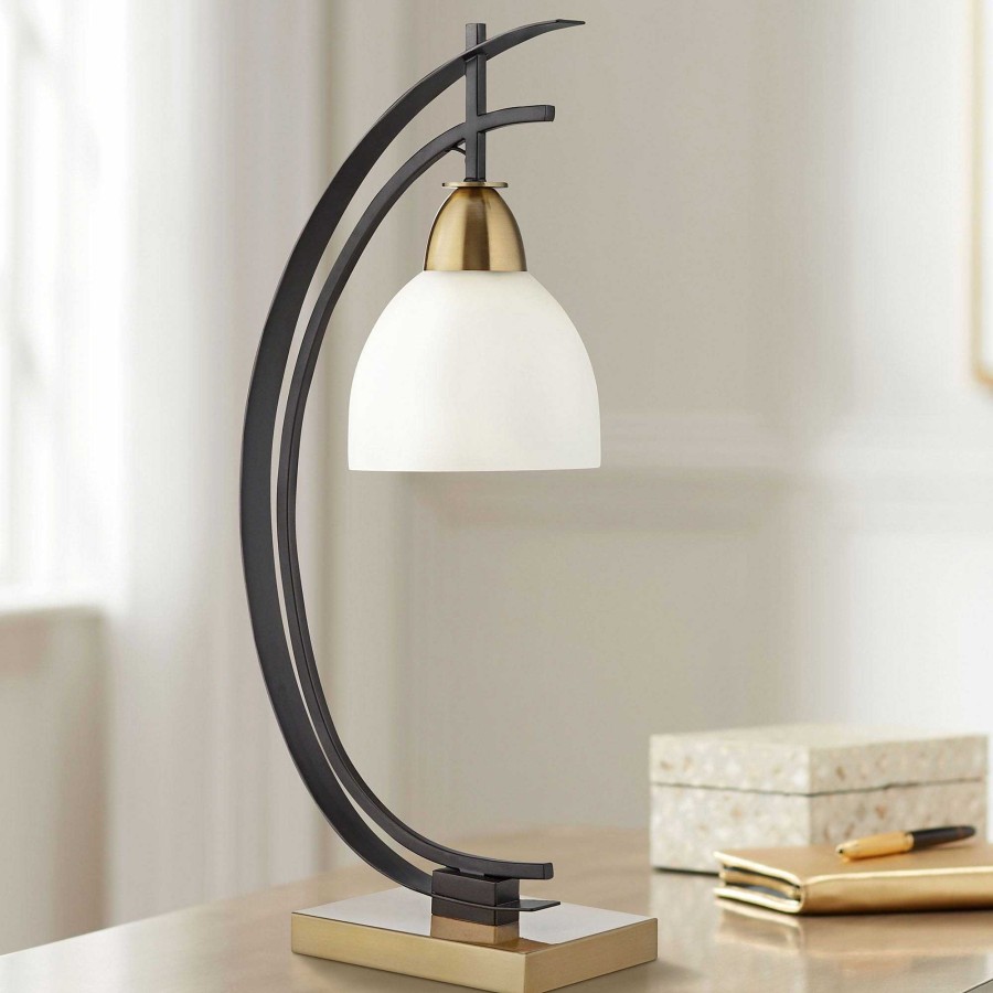 Home Accents Touch of Class | Amaris Crescent Shaped Curved Metal Table Lamp