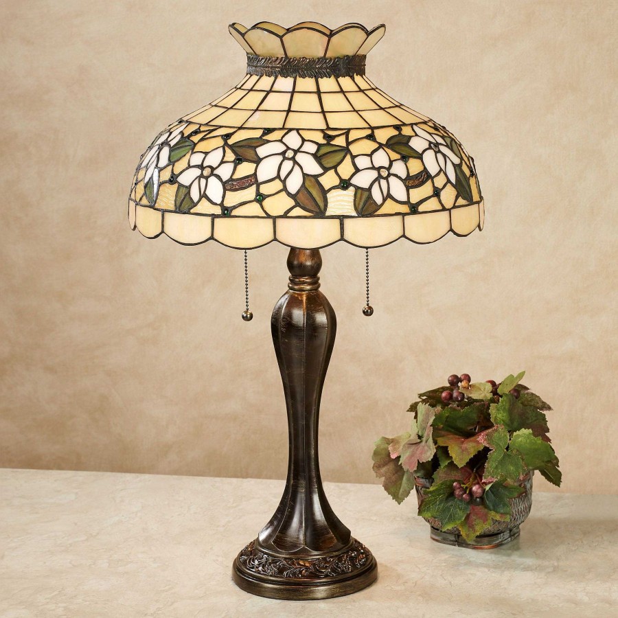 Home Accents Touch of Class | Maylea Magnolia Stained Glass Table Lamp