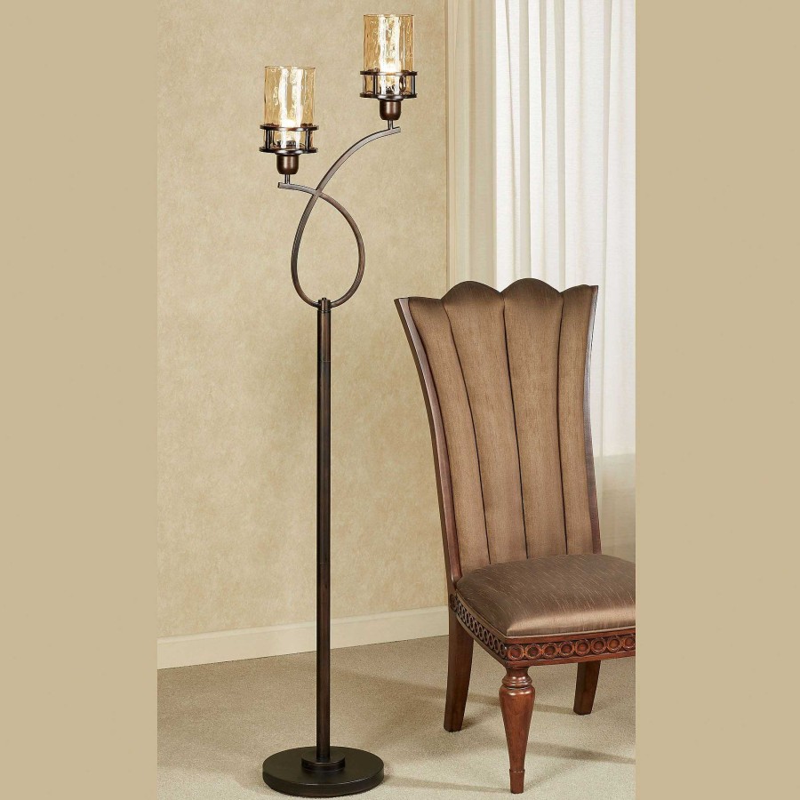 Home Accents Touch of Class | Perry Bronze Metal Uplight Floor Lamp With Edison Bulbs