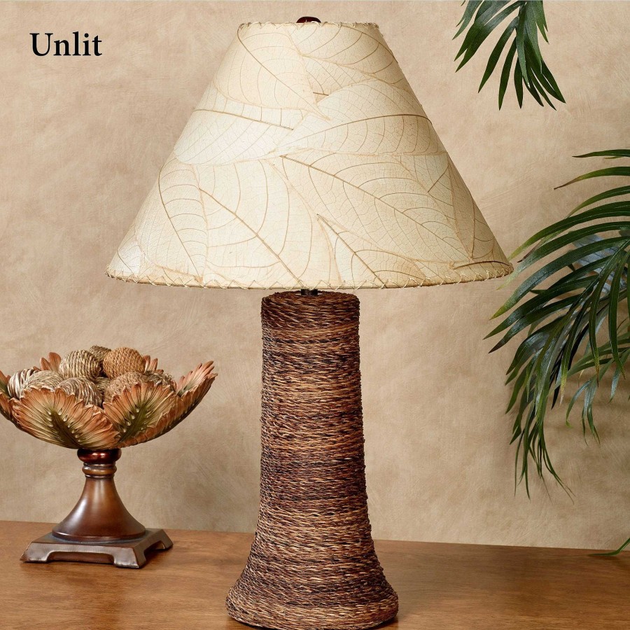 Home Accents Touch of Class | Loja Natural Cocoa Leaf Tropical Table Lamp