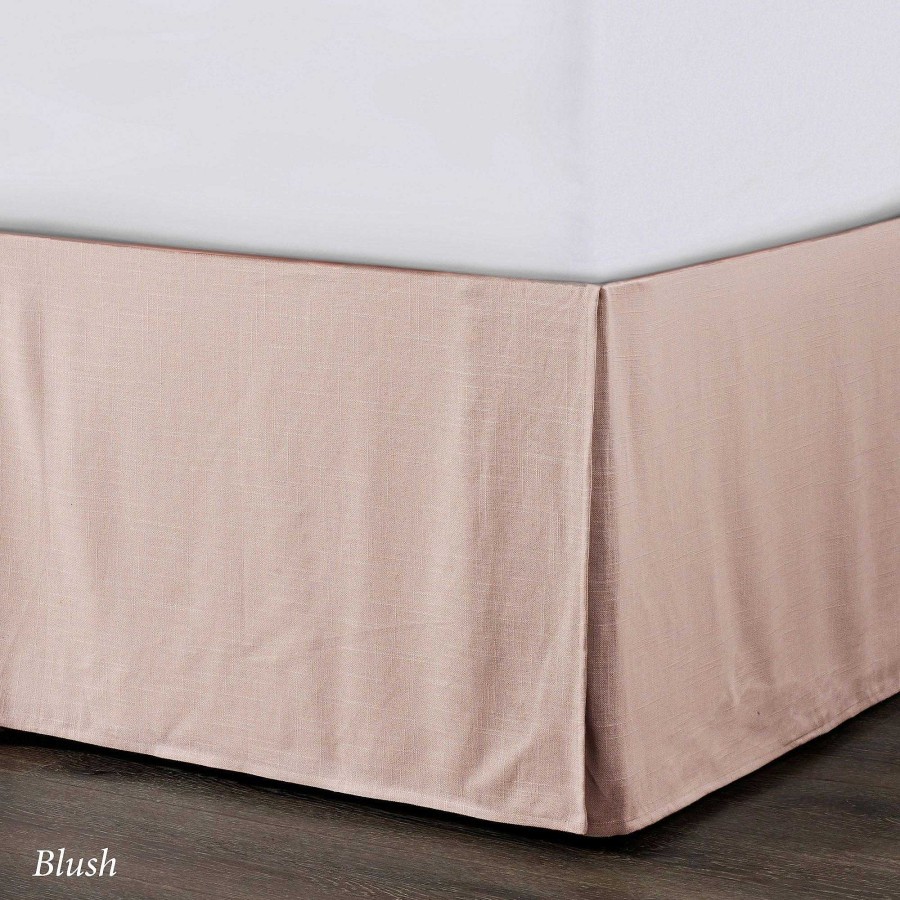 Bedding Touch of Class | Hera 18 Inch Woven Viscose Linen Kick Pleat Bedskirt