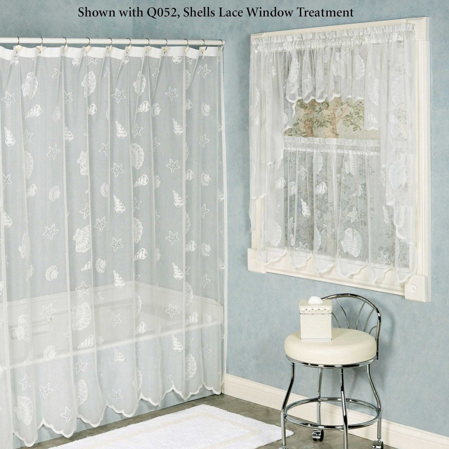 Bath Touch of Class | Seashells Lace Coastal Shower Curtain