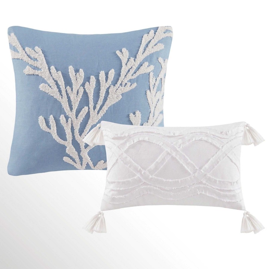 Bedding Touch of Class | Pismo Beach Blue And White Coastal 6 Pc Comforter Bed Set By Harbor House