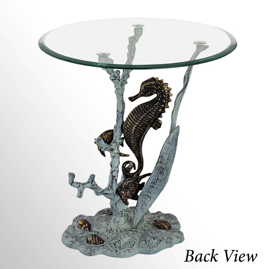 Furniture Touch of Class | Seahorse Art Round Accent Table