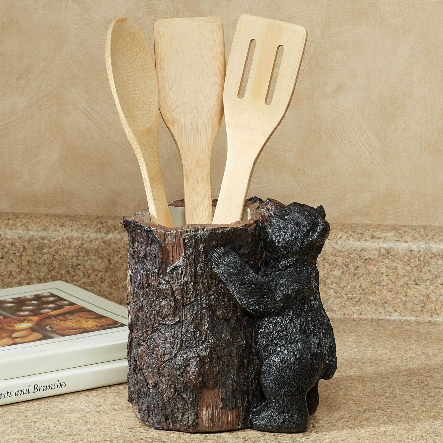 Kitchen Touch of Class | Black Bear Kitchen Utensil Holder With Utensils