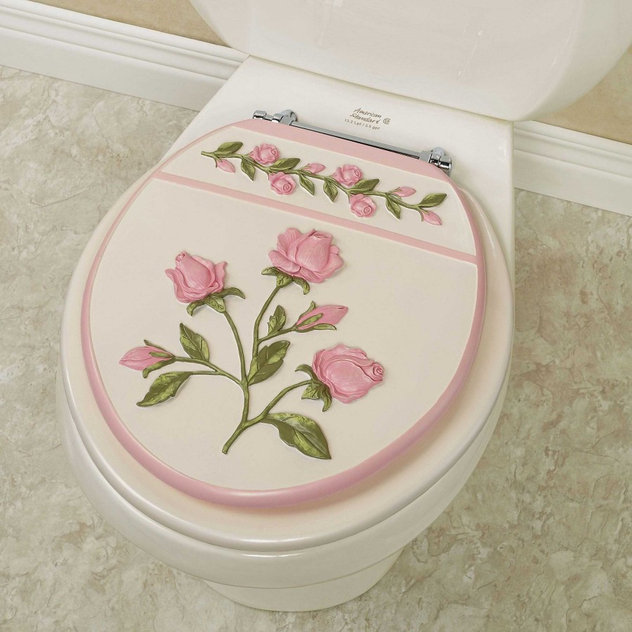 Bath Touch of Class | Bridal Rose Floral Standard Toilet Seat