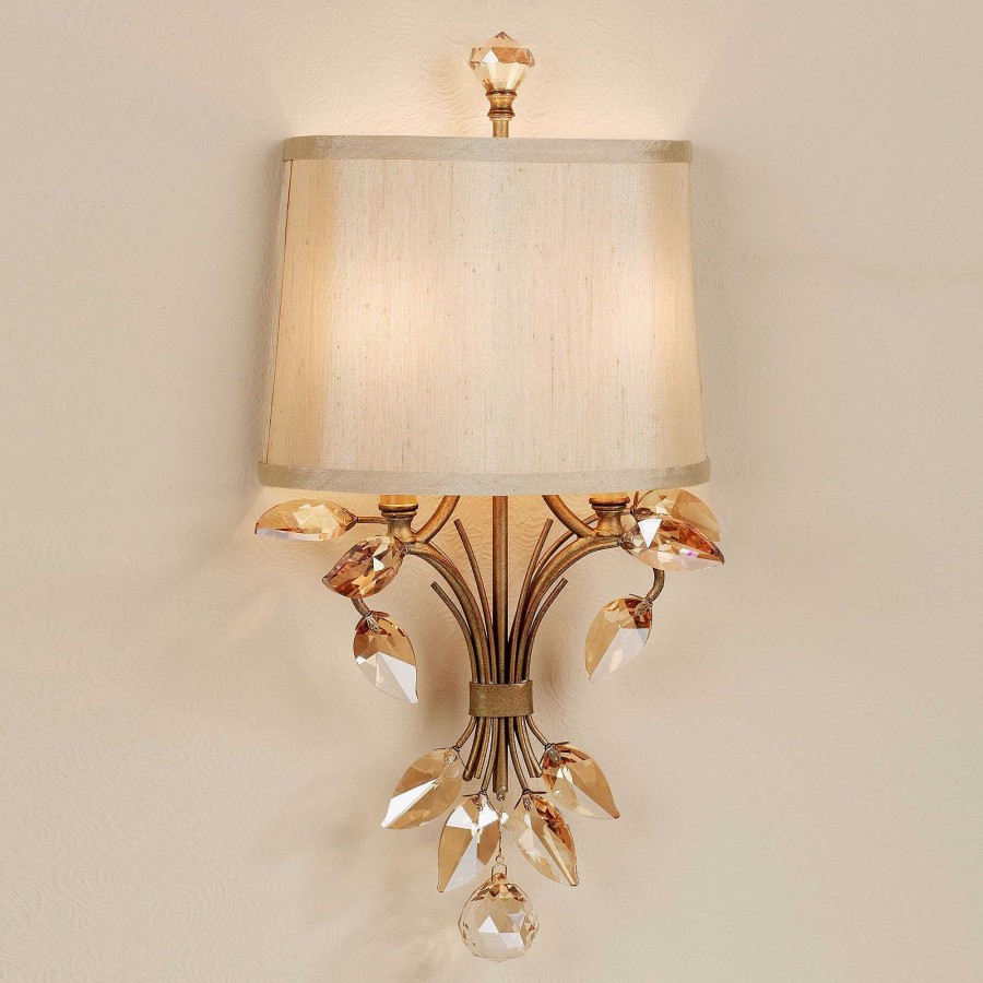 Home Accents Touch of Class | Elena Crystal Leaf Metal Wall Sconce From Uttermost