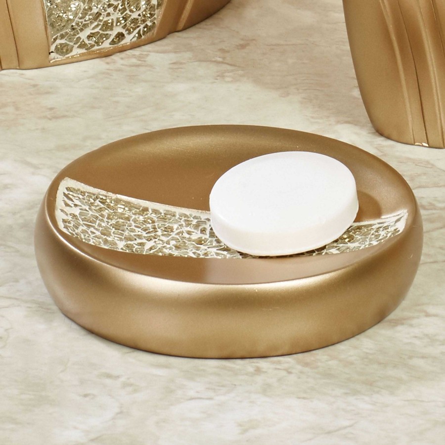 Bath Touch of Class | Glamour Mosaic Champagne Gold Bath Accessories