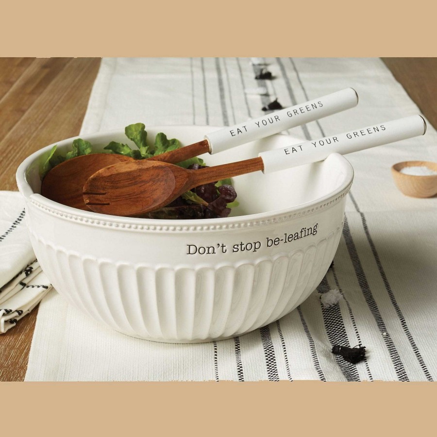 Kitchen Touch of Class | Circa Dont Stop Beleafing Salad Bowl And Servers Set