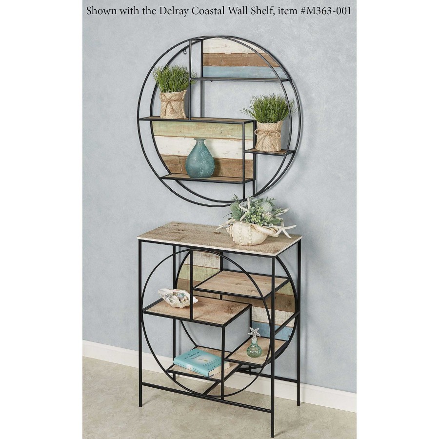 Furniture Touch of Class | Delray Coastal Console Table With Display Shelves