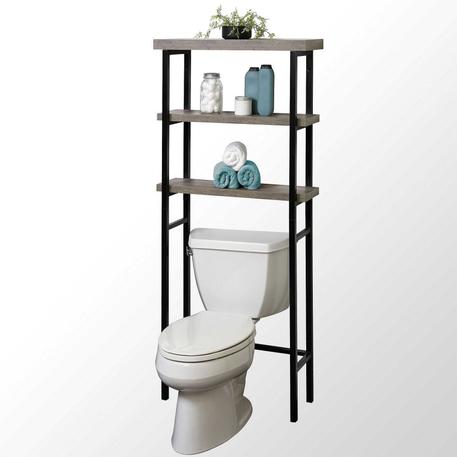 Bath Touch of Class | Rugged Refinement Modern Farmhouse Over The Toilet Bathroom Space Saver