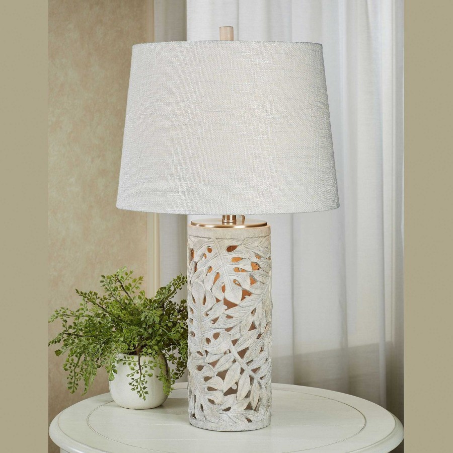 Home Accents Touch of Class | Rory Tropical Palm Leaves Table Lamp With Nightlight Base