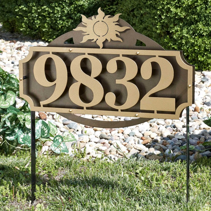 Home Accents Touch of Class | La Casa Sun House Number Address Sign Yard Stake By Jasonw Studios