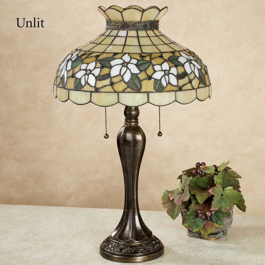 Home Accents Touch of Class | Maylea Magnolia Stained Glass Table Lamp