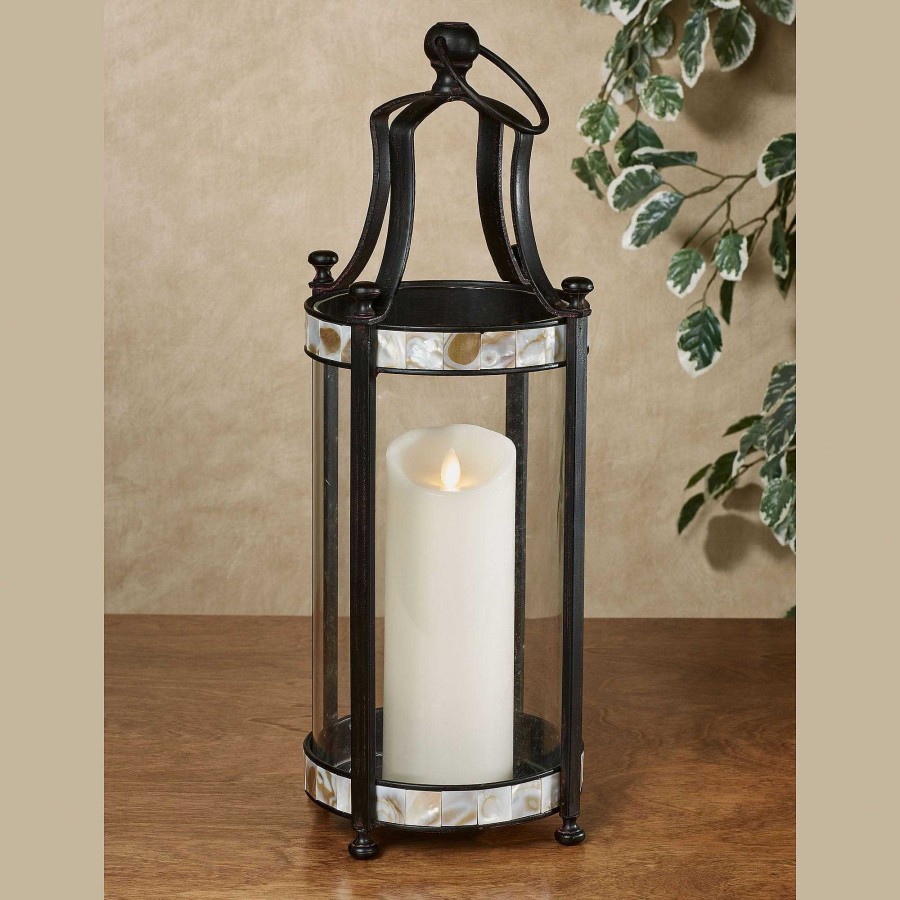 Home Accents Touch of Class | Caprissa Modern Metal And Capiz Shell Lantern Candleholder