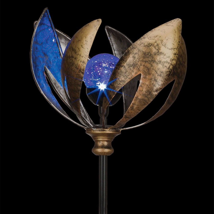 Home Accents Touch of Class | Lotus Solar Led Lighted Outdoor Garden Wind Spinner