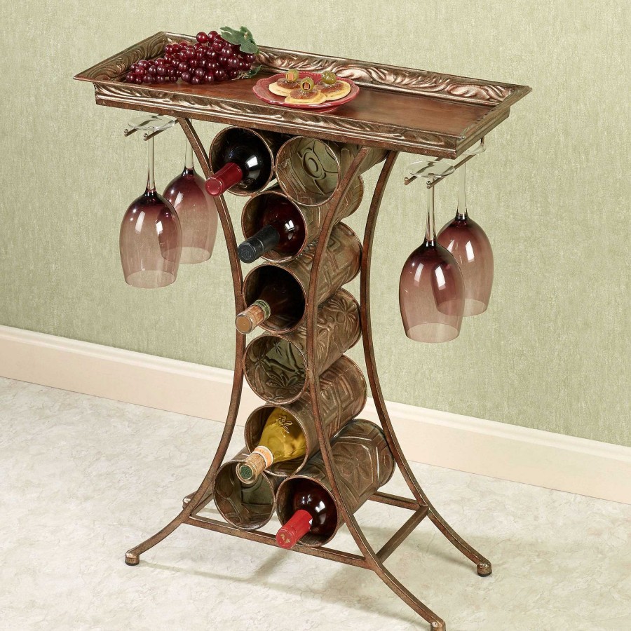 Kitchen Touch of Class | Vinum Dark Gold Wine Rack Table