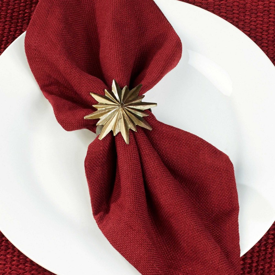 Kitchen Touch of Class | Starburst Metal Napkin Ring Set Of 4