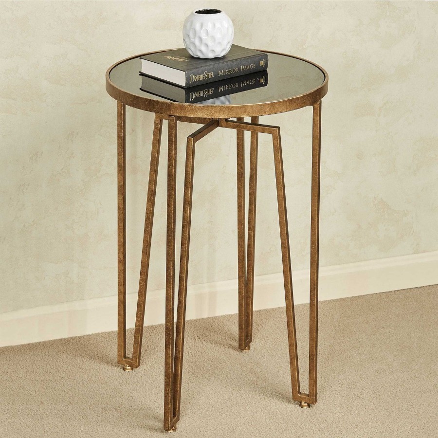 Furniture Touch of Class | Nour Dark Gold Metal Round Accent Table