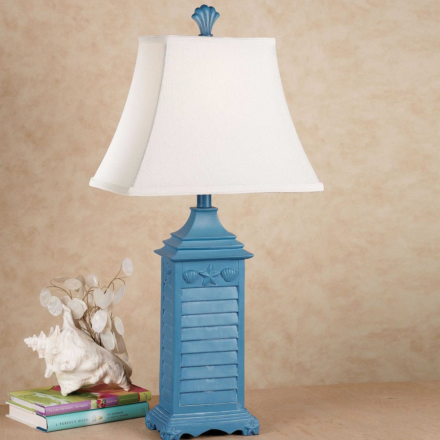 Home Accents Touch of Class | Shell Shutter Coastal Blue Table Lamp