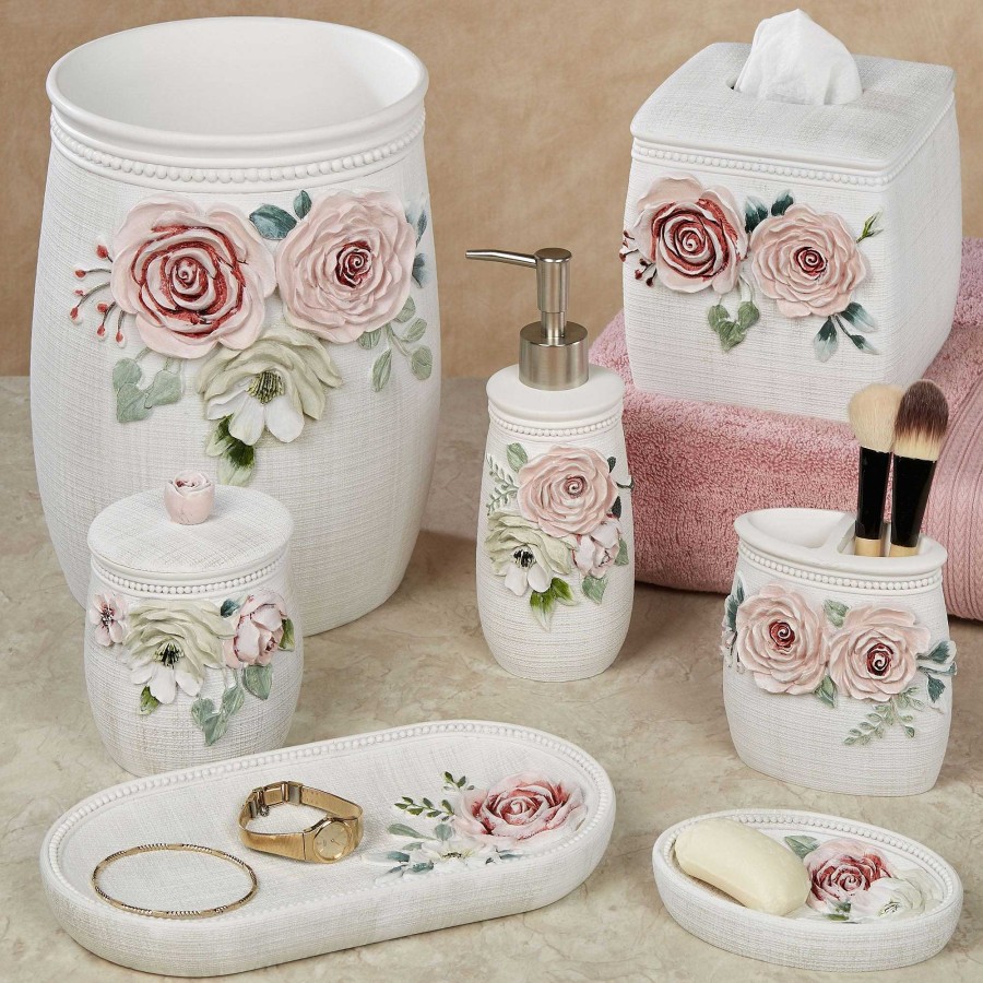 Bath Touch of Class | Spring Garden Pink Peony Floral Bath Accessories