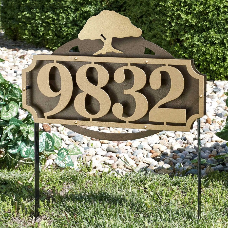 Home Accents Touch of Class | La Casa Tree House Number Address Sign Yard Stake By Jasonw Studios