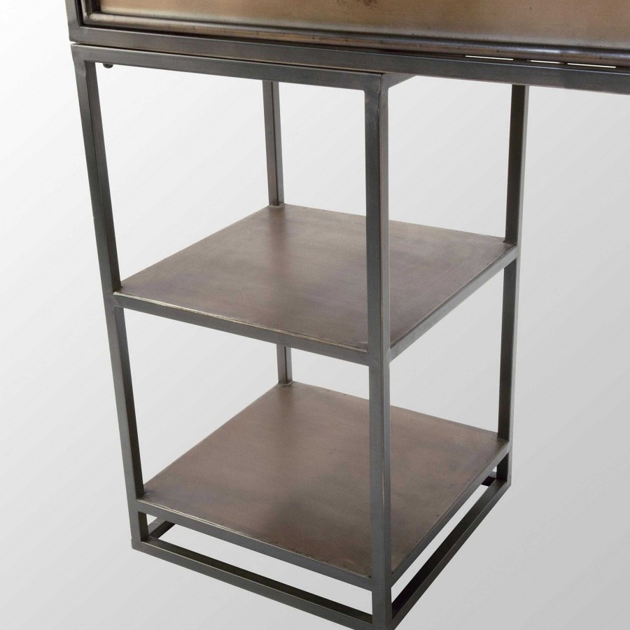 Furniture Touch of Class | Layton Industrial Style Aged Metal Desk With Drawers