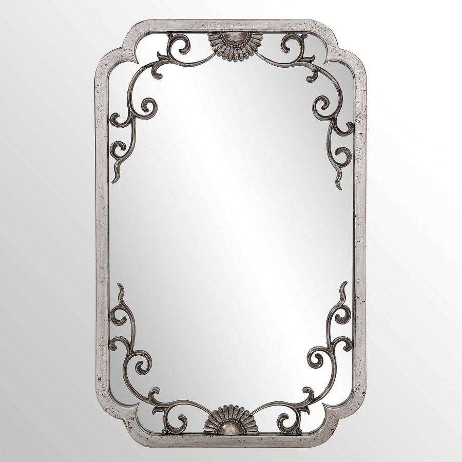 Bath Touch of Class | Helena Vintage Style Antique Silver Wooden Wall Mirror From Howard Elliott