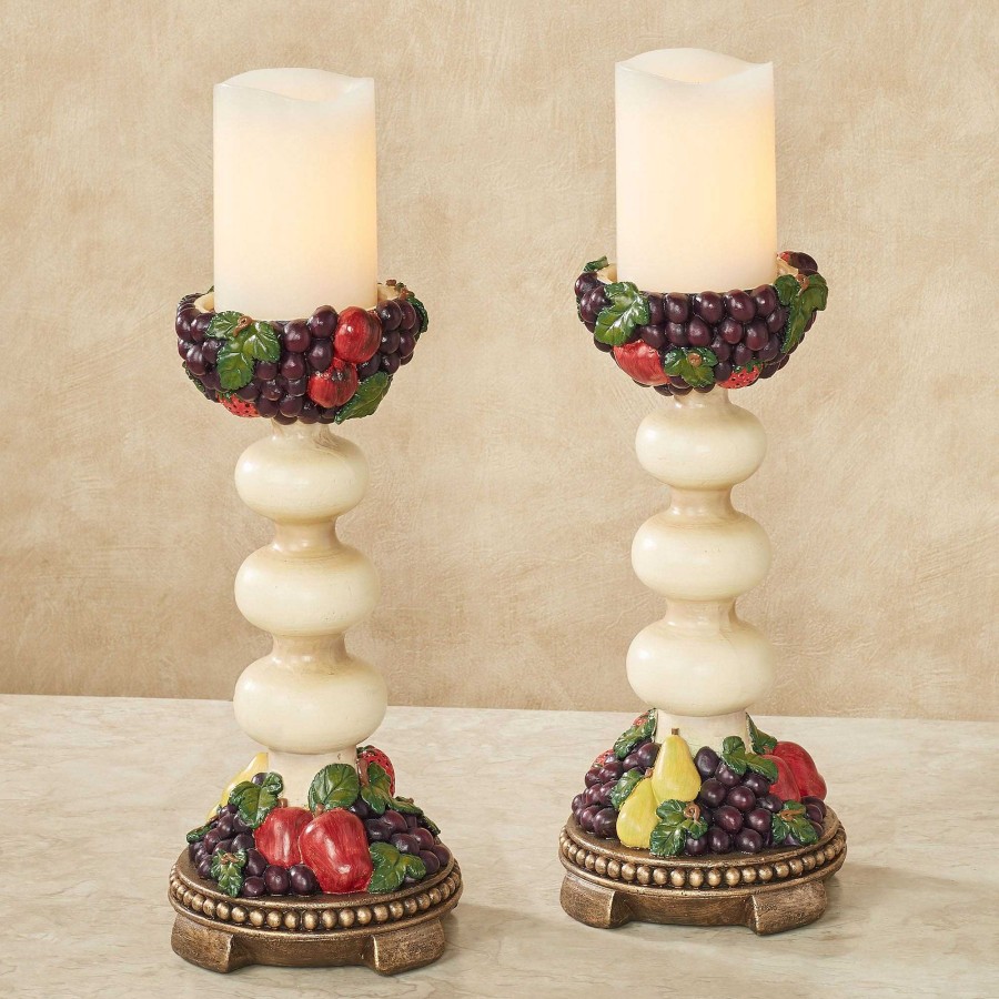 Home Accents Touch of Class | Tuscan Fruit Candleholder Pair