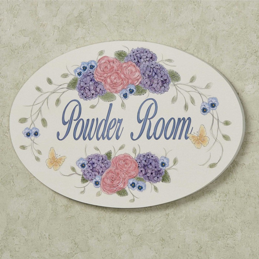 Bath Touch of Class | Elizabella Floral Oval Powder Room Wall Plaque