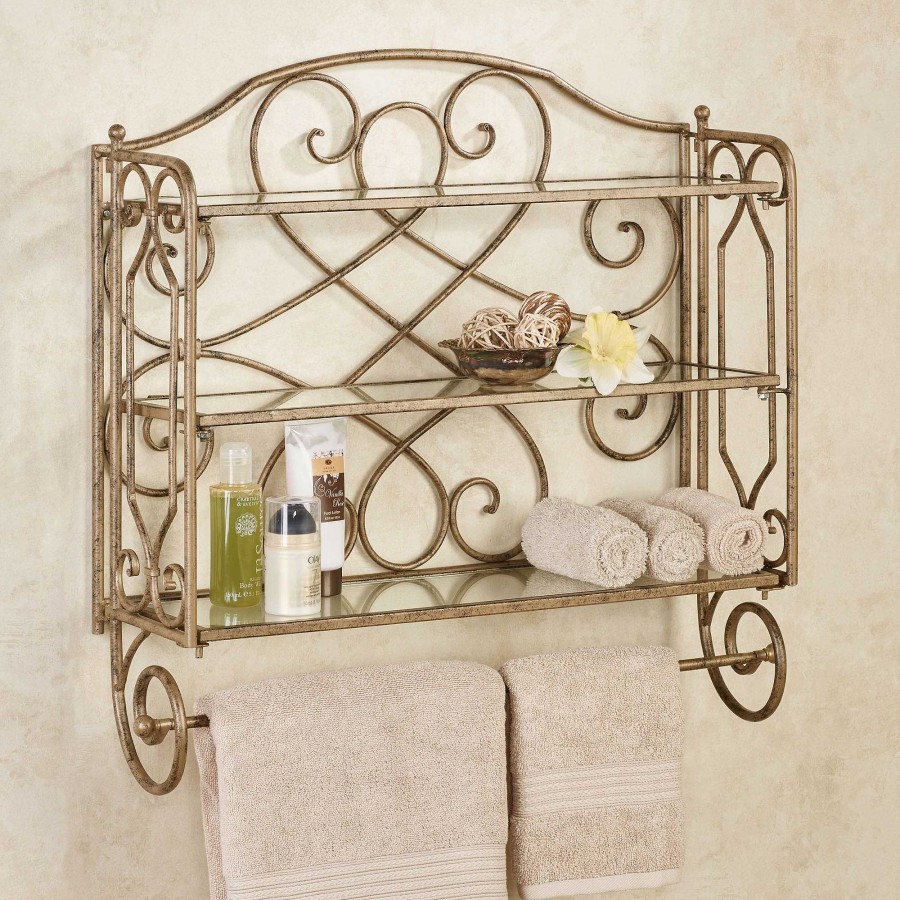 Bath Touch of Class | Abbianna Wall Shelf With Towel Bar