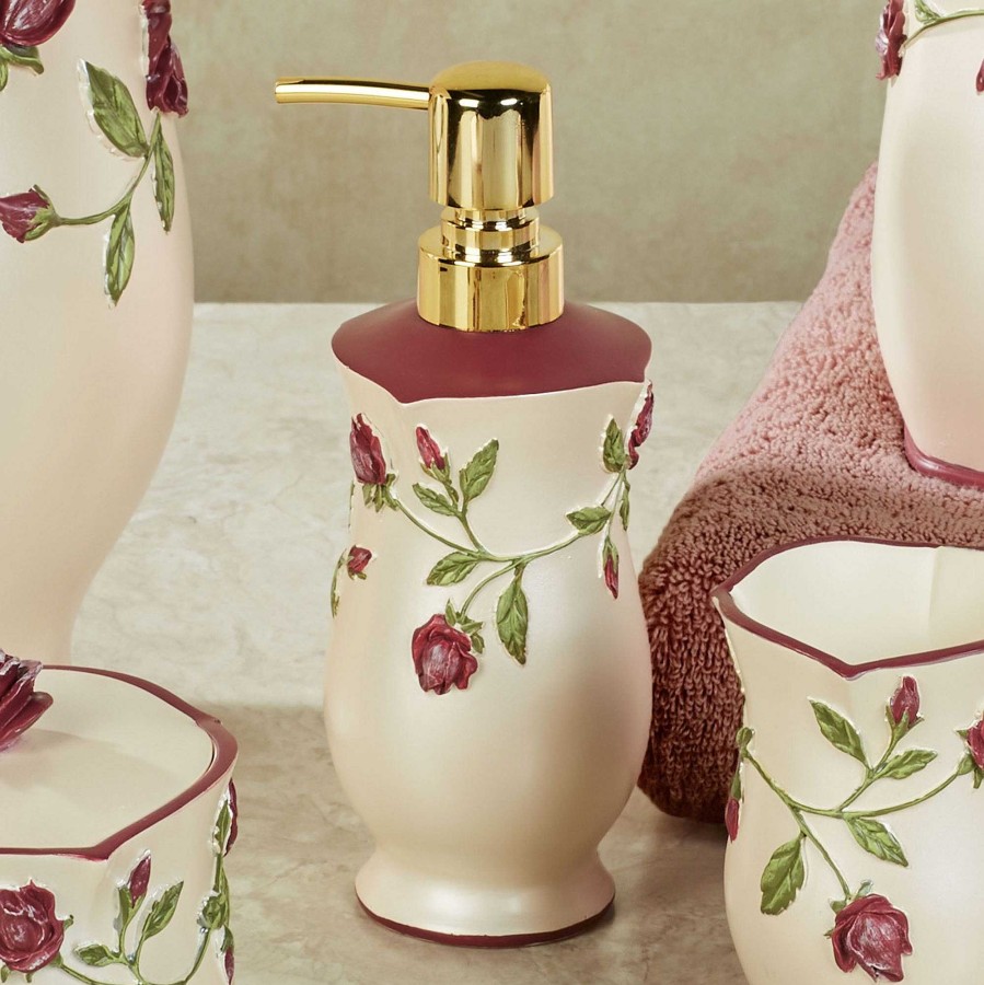 Bath Touch of Class | Claret Rose Floral Bath Accessories