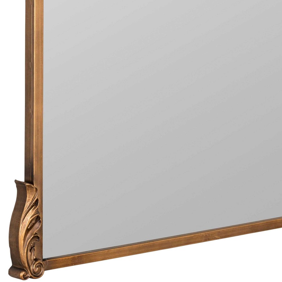 Bath Touch of Class | Adele Antique Gold Acanthus Leaf Metal Wall Mirror