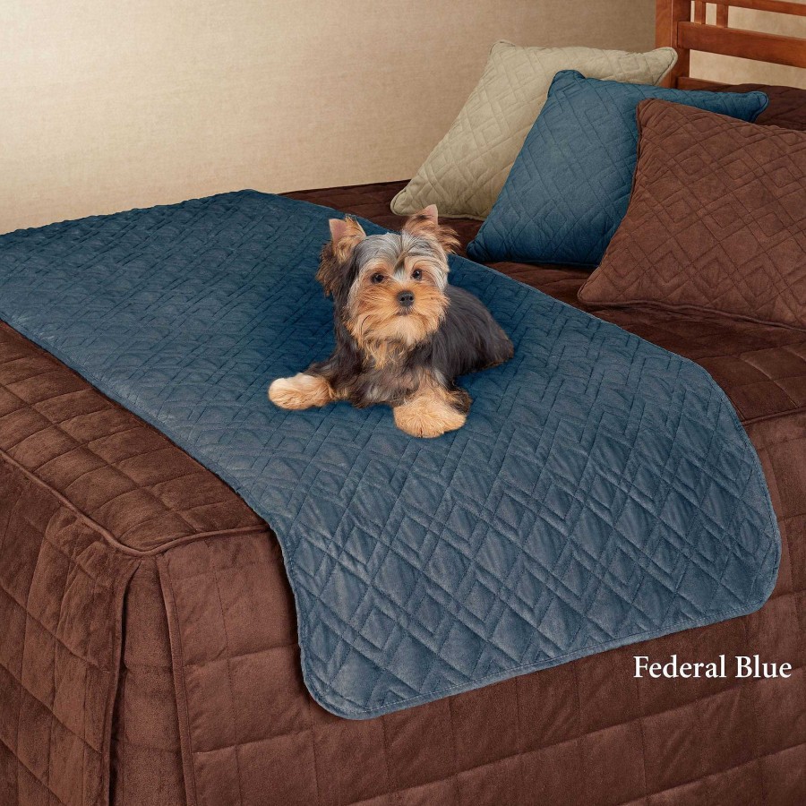 Bedding Touch of Class | Mason Ultimate Quilted Faux Suede Bed Protector For Pets