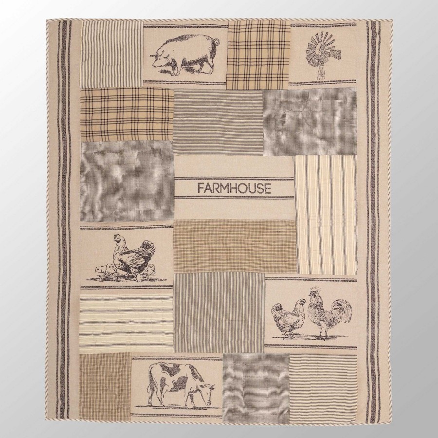 Bedding Touch of Class | Sawyer Mill Farmhouse Style Patchwork Throw Blanket By April & Olive