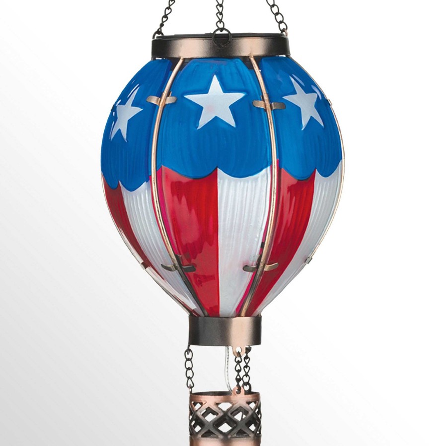 Home Accents Touch of Class | Americana Hot Air Balloon Outdoor Hanging Solar Led Lantern