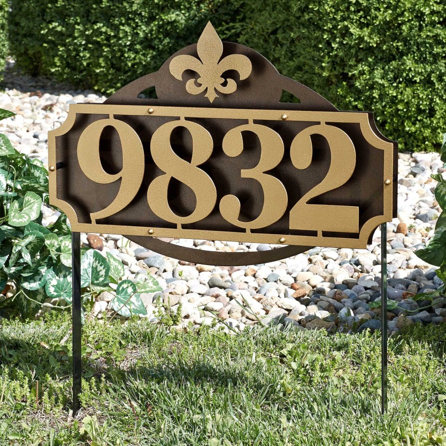 Home Accents Touch of Class | La Casa Fleur De Lis House Number Address Sign Yard Stake By Jasonw Studios