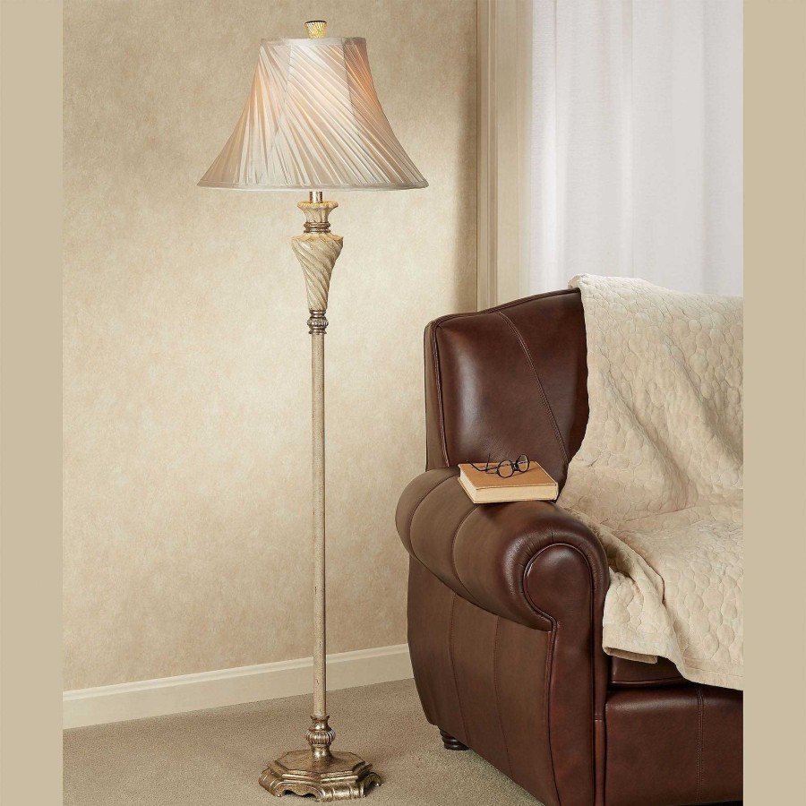 Home Accents Touch of Class | Aleisha Cream Floor Lamp With Shirred Shade