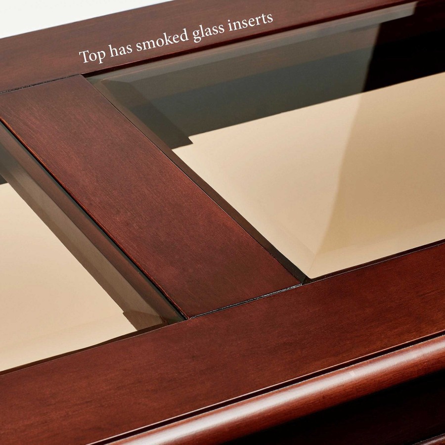 Furniture Touch of Class | Mcgillis Dark Classic Cherry Finished Wooden Console Table