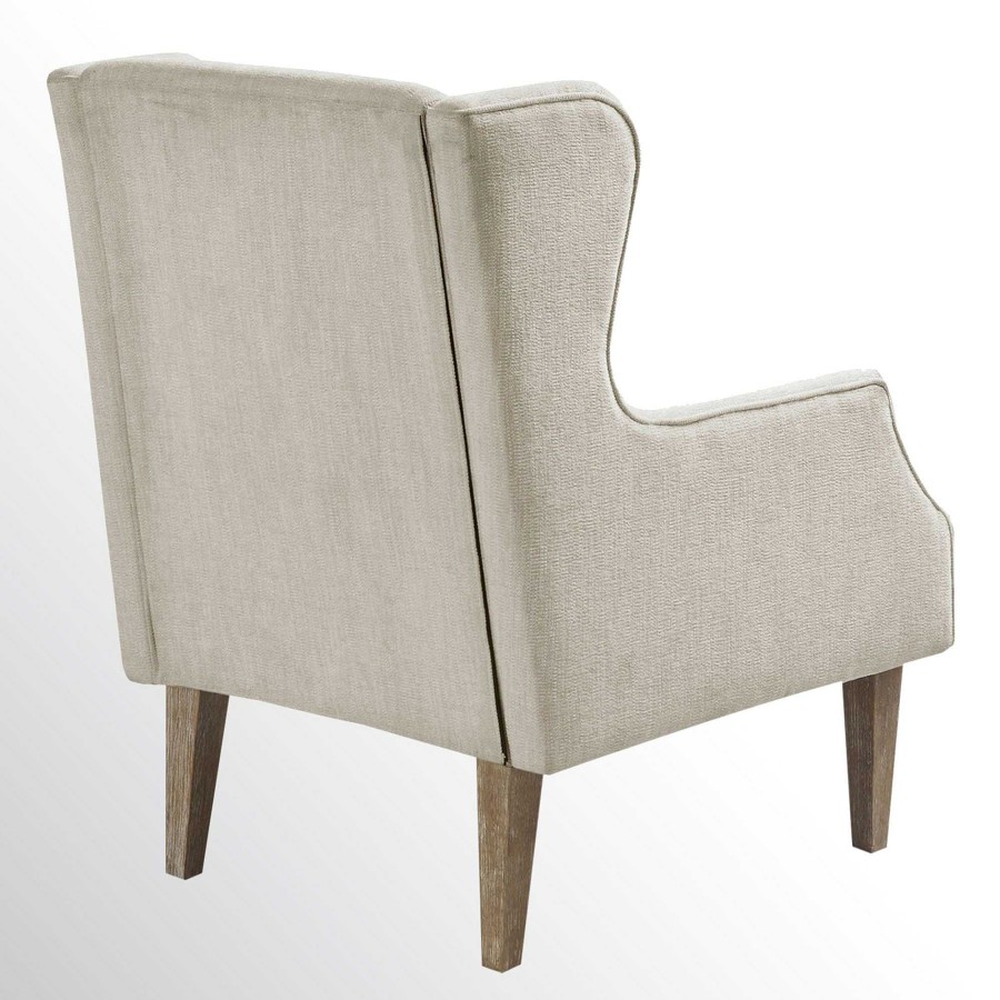 Furniture Touch of Class | Malcom Ivory Upholstered Wingback Side Chair By Martha Stewart