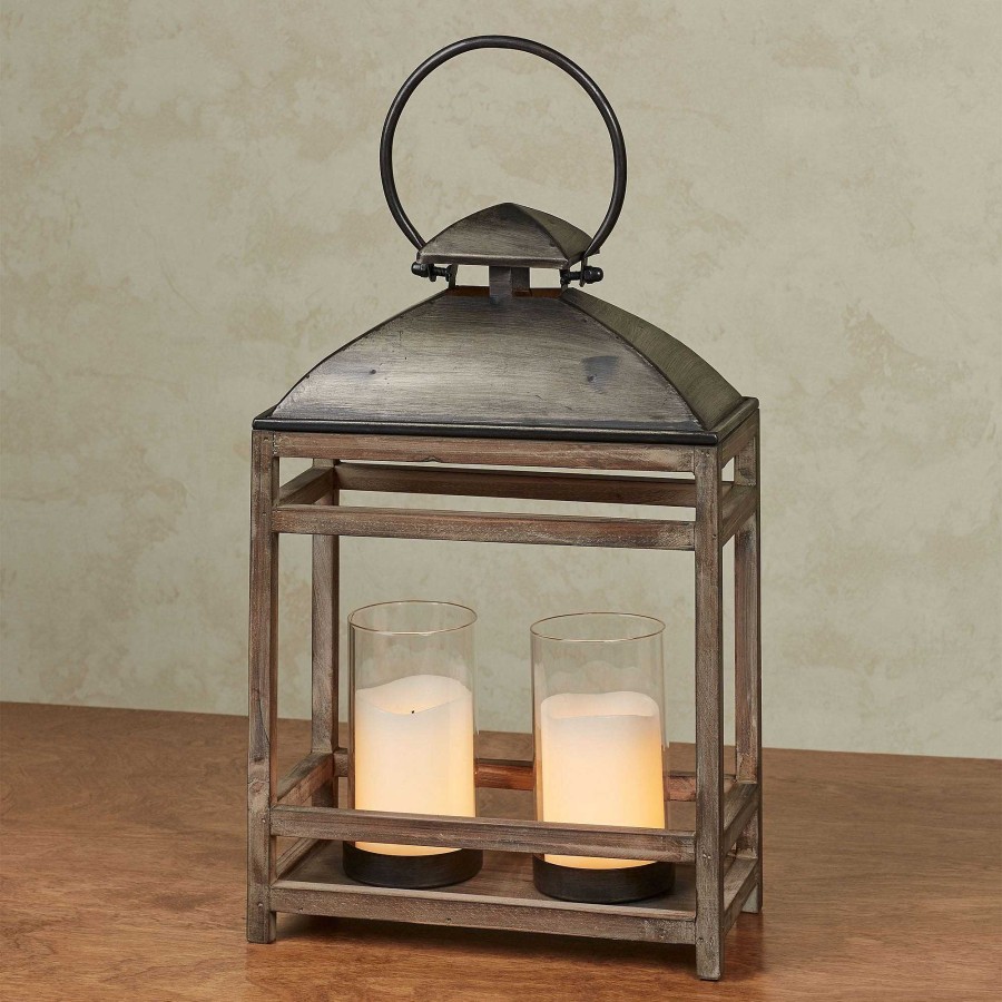 Home Accents Touch of Class | Blaine Metal And Wooden Candleholder Lantern